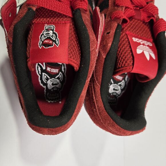 Mens 12.5 Adidas Forum Low NCAA NC State Wolfpack Red Black Suede Shoes HQ7481 main image 5